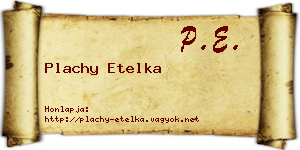 Plachy Etelka névjegykártya